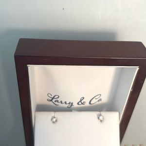 Dainty and delicate round diamond earrings from prestigious jeweler, Larry & Co.